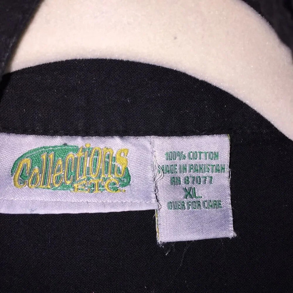 Vintage Collections ETC. snap closure black organic cotton XL Vest jacket shirt - Picture 4 of 8